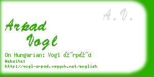 arpad vogl business card